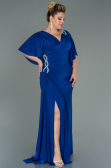 Robe Grande Taille Longue Bleu Saxe ABU3173
