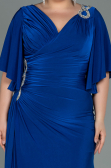 Robe Grande Taille Longue Bleu Saxe ABU3173
