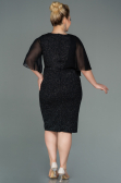 Robe De Soirée Grande Taille Midi Noir-Argent ABK1567