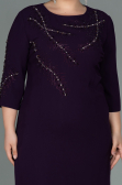 Robe De Soirée Grande Taille Midi Prune ABK1621
