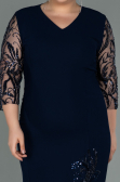 Robe de Soirée Grande Taille Midi Bleu Marine ABK1783