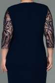 Robe de Soirée Grande Taille Midi Bleu Marine ABK1783