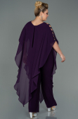 Robe De Soirée Grande Taille Mousseline Violet Foncé ABT080