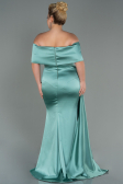 Robe Grande Taille Satin Longue Menthe ABU2873