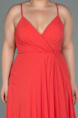 Robe De Soirée Grande Taille Longue Corail ABU1324