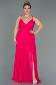 Robe De Soirée Grande Taille Longue Fushia ABU1324