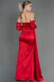 Robe de Soirée Longue Satin Rouge ABU3175
