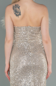 Robe de Cérémonie Courte Squameuse Vison ABU3176