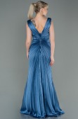 Robe de Soirée Longue Satin Indigo ABU3183