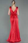 Robe de Soirée Longue Satin Rouge ABU3183