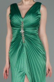 Robe de Soirée Longue Satin Vert ABU3183