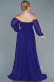 Robe De Soirée Grande Taille Longue Mousseline Violet ABU2597