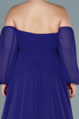 Robe De Soirée Grande Taille Longue Mousseline Violet ABU2597