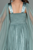 Robe de Soirée Enfants Longue Turquoise ABU3155