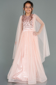 Robe de Soirée Enfants Longue Saumon ABU3155