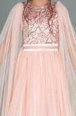 Robe de Soirée Enfants Longue Saumon ABU3155