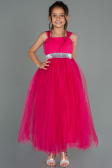 Robe De Soirée Enfants Longue Fushia ABU3031
