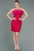 Robe de Cérémonie Courte Squameuse Fushia ABU3176