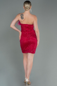 Robe de Cérémonie Courte Squameuse Fushia ABU3176