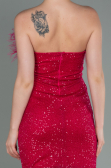 Robe de Cérémonie Courte Squameuse Fushia ABU3176