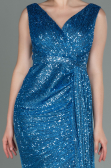 Robe de Soirée Longue Squameuse Indigo ABU3201