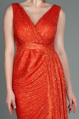 Robe de Soirée Longue Squameuse Orange ABU3201