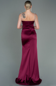 Robe de Soirée Longue Satin Prune ABU3198