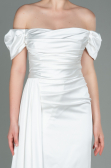 Robe de Fiançaille Satin Longue Blanc ABU1606