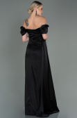 Robe De Fiançaille Satin Longue Noir ABU1606