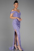 Robe Queue de Poisson Longue Squameuse Lilas ABU3202