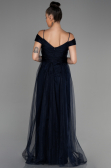 Robe De Soirée Longue Bleu Marine ABU2336