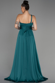 Robe de Soirée Longue Mousseline Émeraude ABU3204