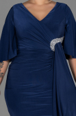 Robe de Soirée Grande Taille Midi Bleu Marine ABK1801