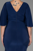 Robe de Soirée Grande Taille Midi Bleu Marine ABK1801