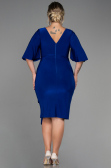 Robe de Soirée Grande Taille Midi Bleu Saxe ABK1801