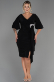 Robe de Soirée Grande Taille Midi Noir ABK1801
