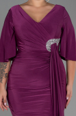 Robe de Soirée Grande Taille Midi Couleur Cerise ABK1801