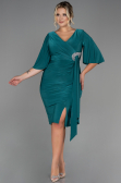 Robe de Soirée Grande Taille Midi Vert ABK1801