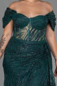 Robe de Soirée Grande Taille Longue Émeraude ABU3097