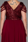 Robe De Soirée Grande Taille Longue Rouge Bordeaux ABU828