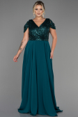 Robe De Soirée Grande Taille Longue Émeraude ABU828