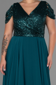 Robe De Soirée Grande Taille Longue Émeraude ABU828
