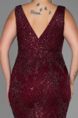 Robe de Soirée Grande Taille Longue Rouge Bordeaux ABU3214