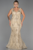 Robe de Soirée Grande Taille Longue Or ABU3214