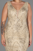 Robe de Soirée Grande Taille Longue Or ABU3214