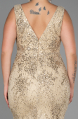 Robe de Soirée Grande Taille Longue Or ABU3214