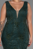 Robe de Soirée Grande Taille Longue Émeraude ABU3214