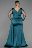 Robe de Soirée Grande Taille Longue Satin Émeraude ABU3223