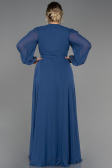 Robe De Soirée Grande Taille Mousseline Longue Indigo ABU3075