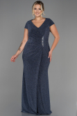 Robe De Soirée Grande Taille Longue Indigo ABU2870